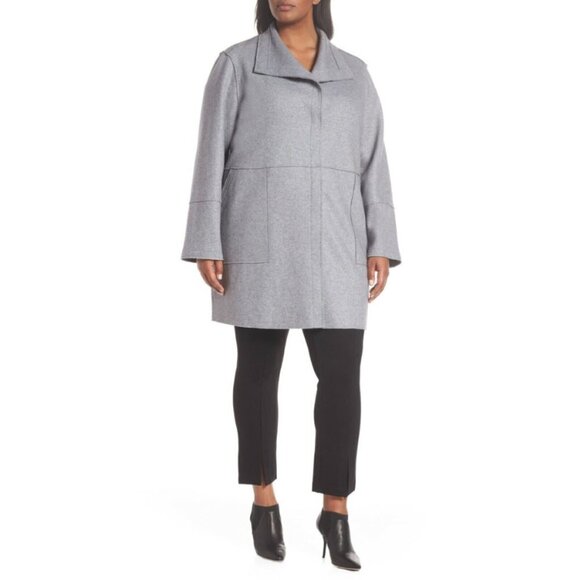 KENNETH COLE Gray Sweater Coat Jacket Size 1X - Picture 5 of 11